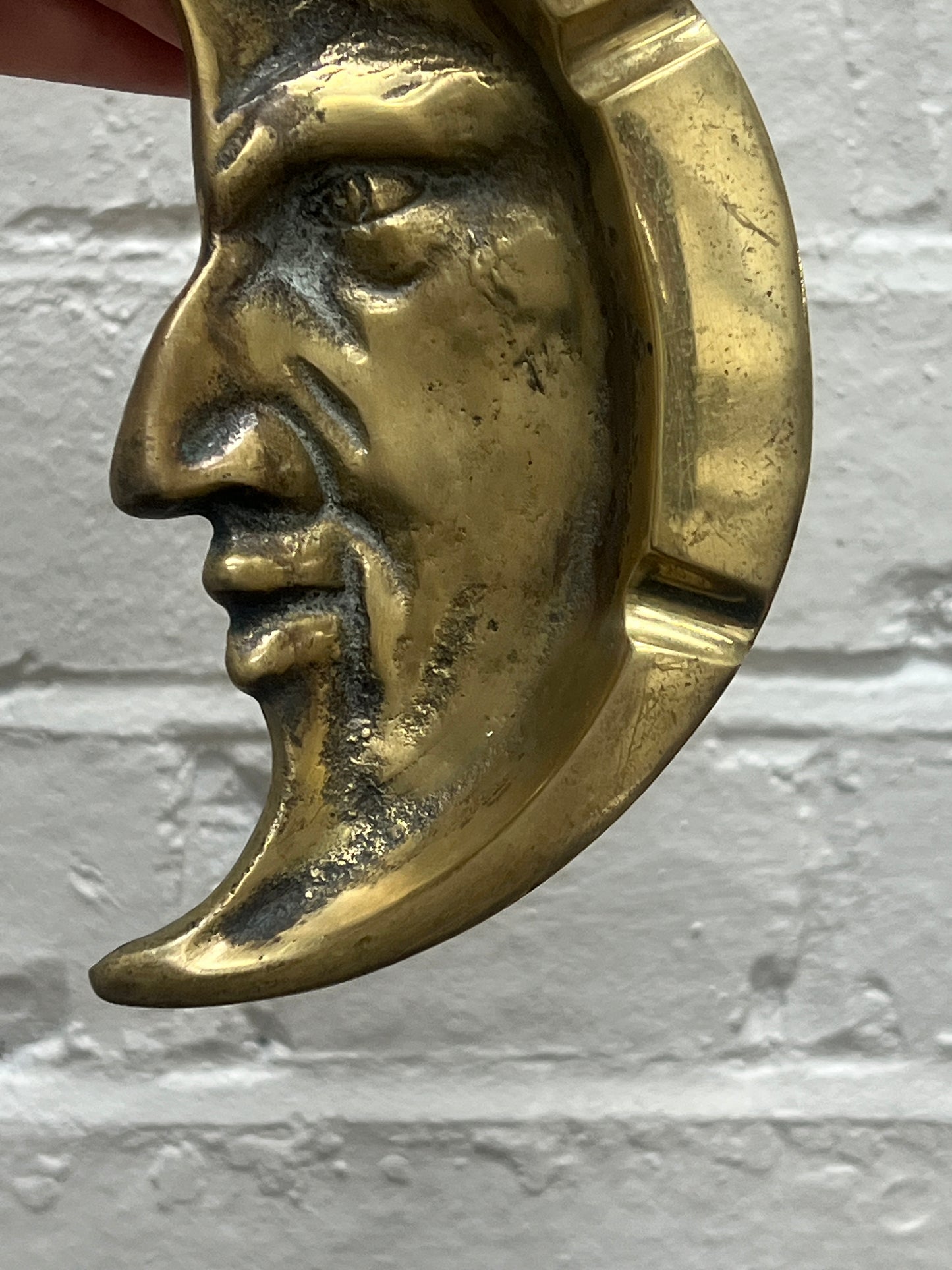 LARGE BRASS CRESCENT MOON DISH
