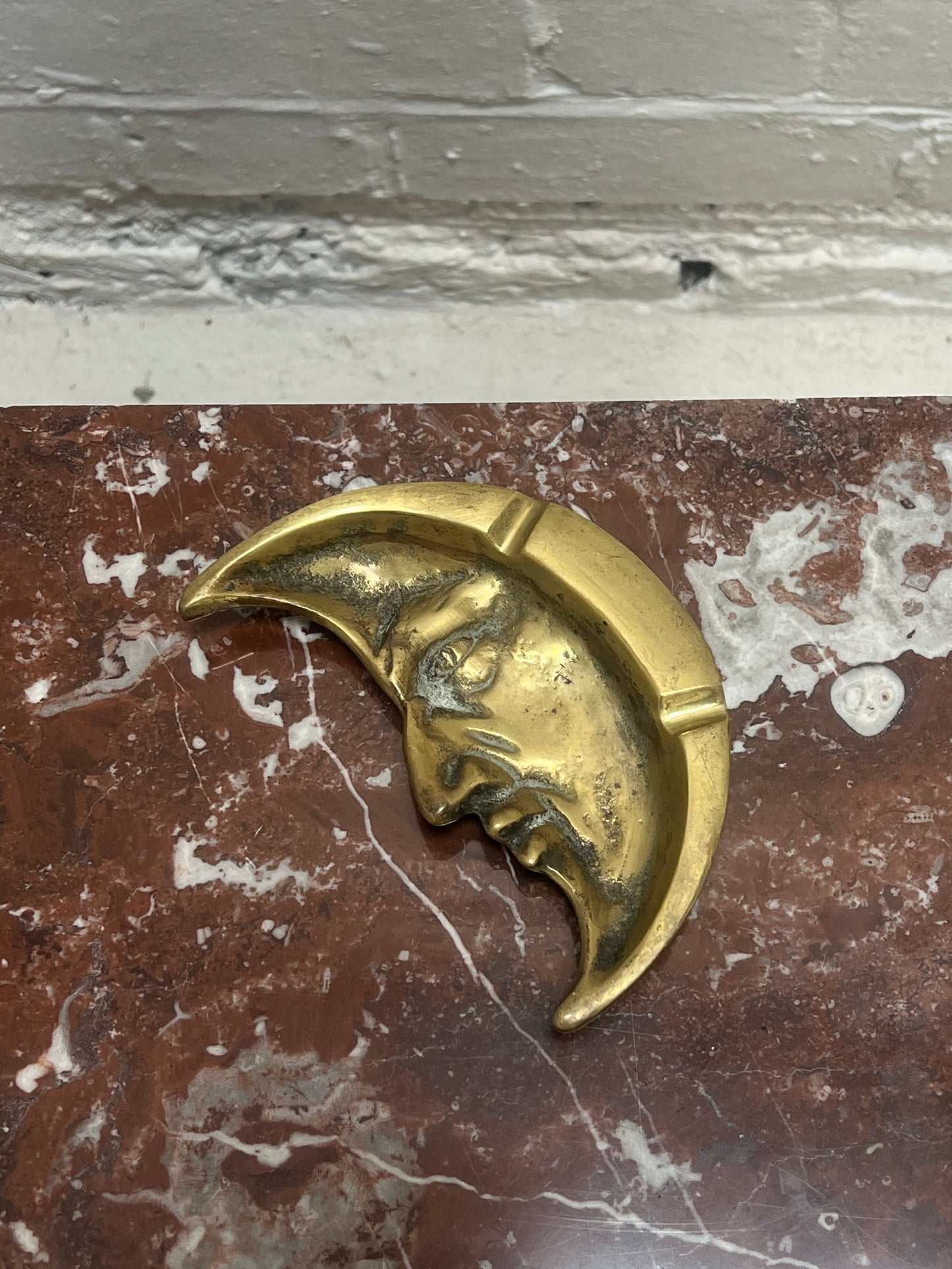 LARGE BRASS CRESCENT MOON DISH