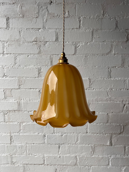 YELLOW STRIPE GLASS CEILING PENDANT
