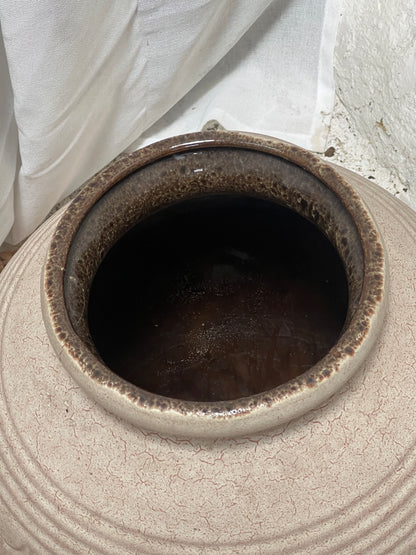 WEST GERMAN CREAM & BROWN VASE