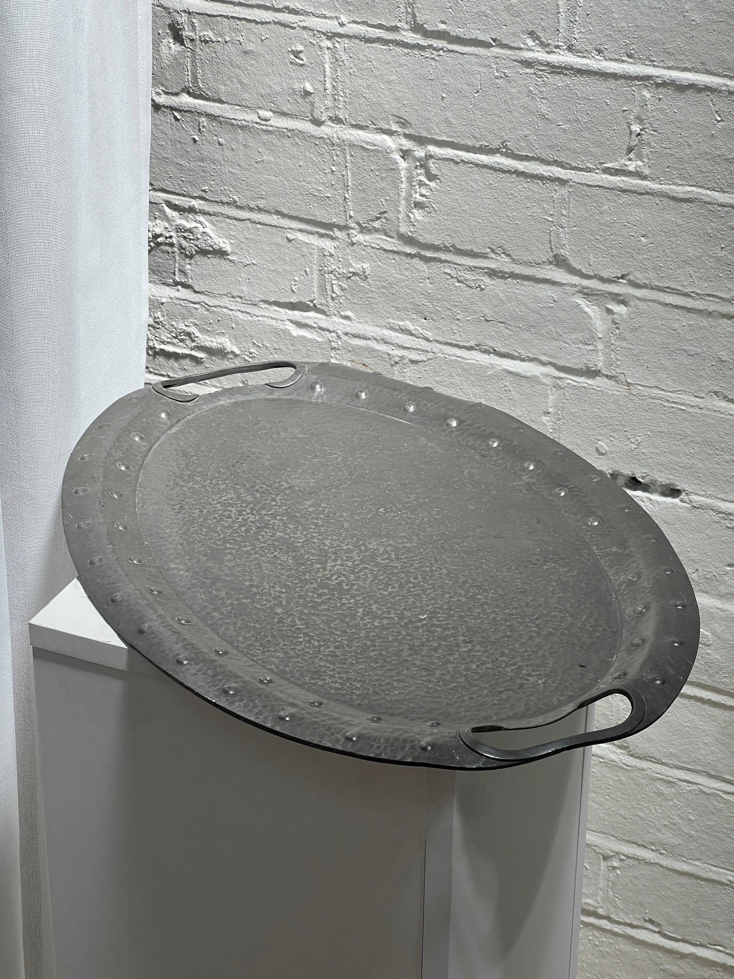 DOT WORK PEWTER TRAY
