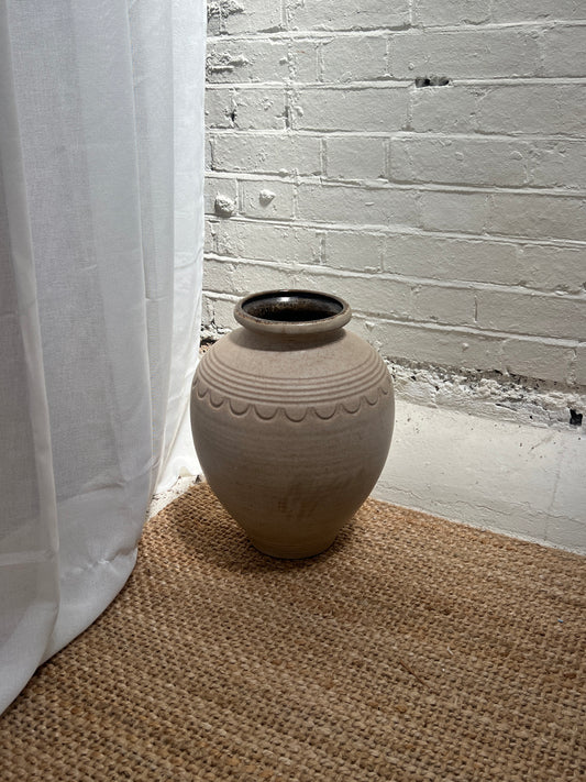 WEST GERMAN CREAM & BROWN VASE