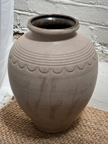 WEST GERMAN CREAM & BROWN VASE