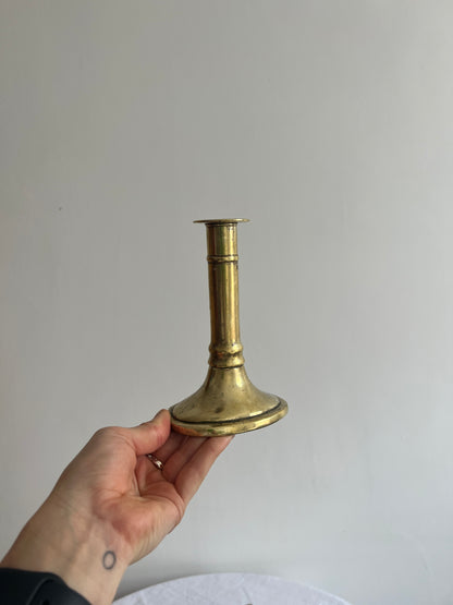 Pair of English polished brass candle sticks