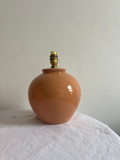 Pair of peach cermanic lamps