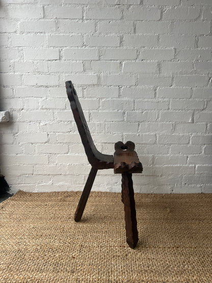 CARVED WOODEN BAROQUE BIRTHING CHAIR