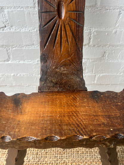 CARVED WOODEN BAROQUE BIRTHING CHAIR