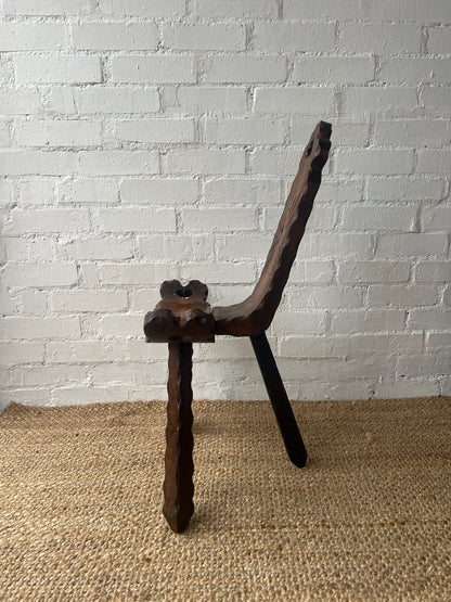 CARVED WOODEN BAROQUE BIRTHING CHAIR