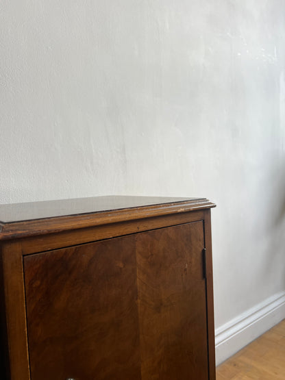 PAIR OF WALNUT BEDSIDE TABLES