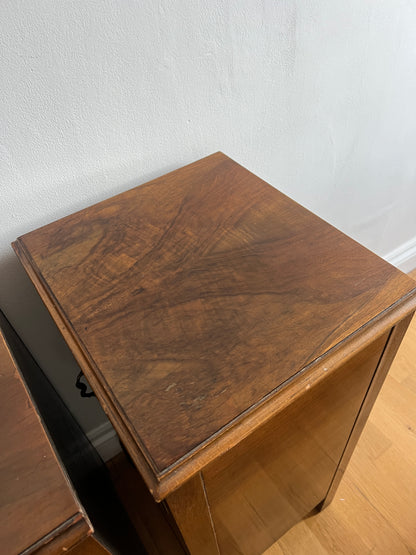 PAIR OF WALNUT BEDSIDE TABLES