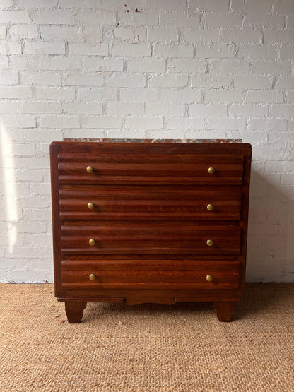 FRENCH WAVY CHEST WITH MARBLE TOP