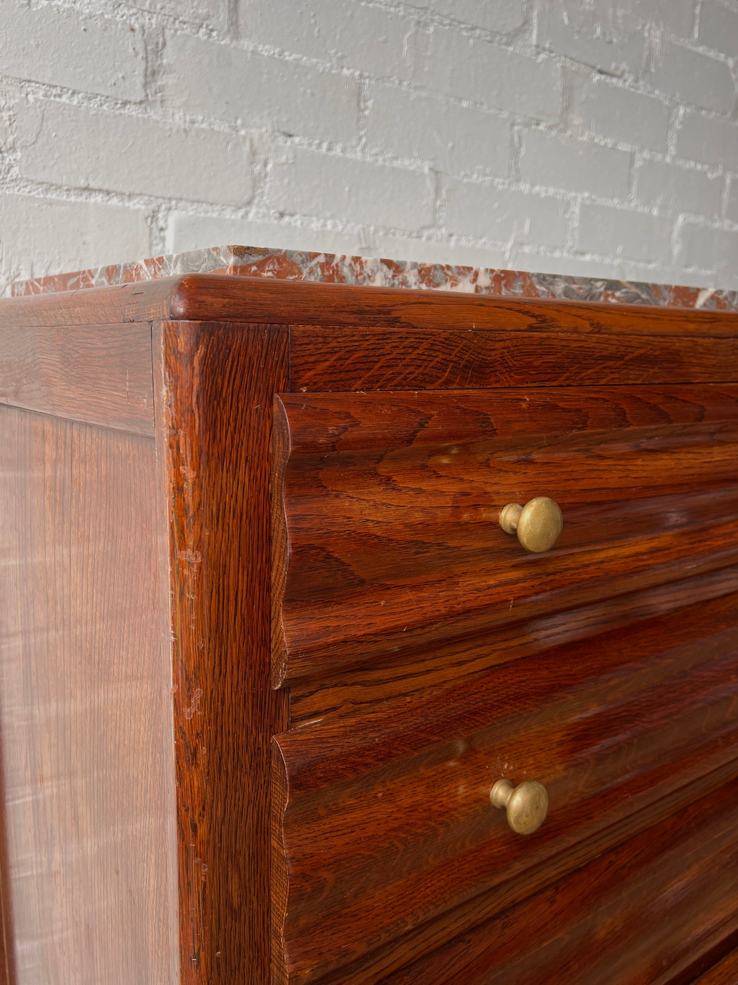 FRENCH WAVY CHEST WITH MARBLE TOP