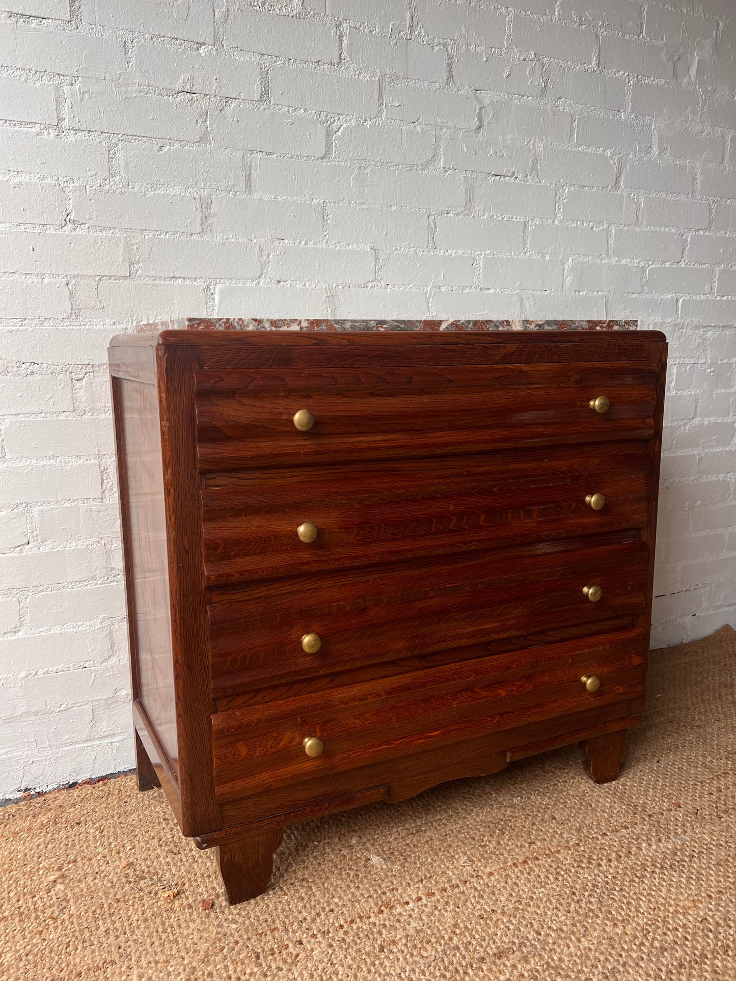 FRENCH WAVY CHEST WITH MARBLE TOP