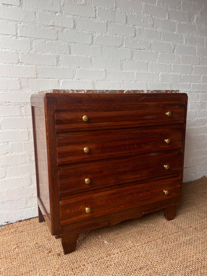FRENCH WAVY CHEST WITH MARBLE TOP