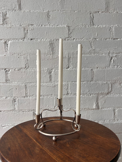 SILVER BALL CANDLE HOLDER