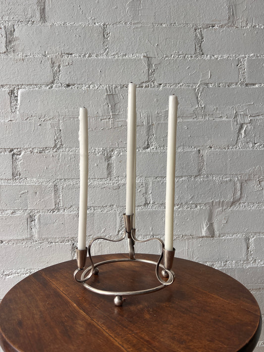 SILVER BALL CANDLE HOLDER
