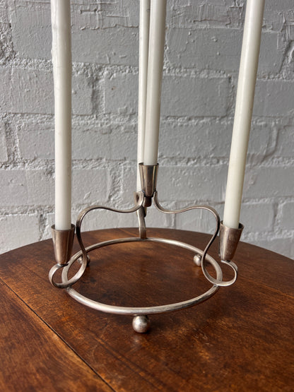 SILVER BALL CANDLE HOLDER