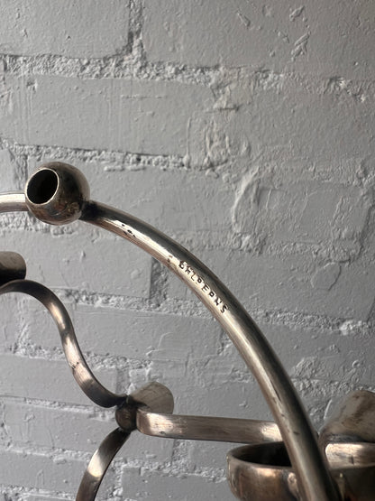 SILVER BALL CANDLE HOLDER