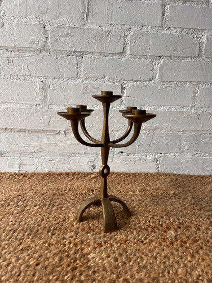 SWEDISH SCULPTURAL BRONZE CANDELABRA