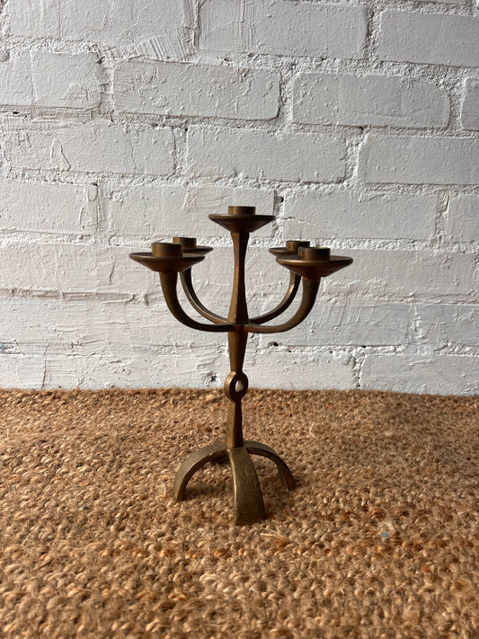 SWEDISH SCULPTURAL BRONZE CANDELABRA
