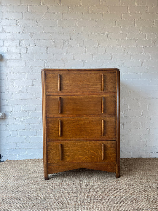 WOODEN TALLBOY CHEST OF DRAWERS