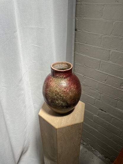 FRENCH BURGUNDY GLAZE CERAMIC VASE