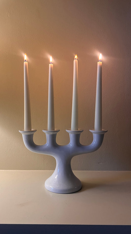 FOUR ARM CERAMIC CANDELABRA