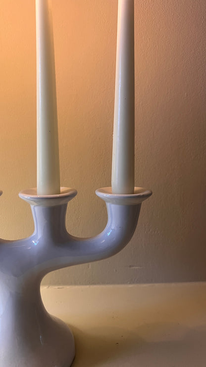 FOUR ARM CERAMIC CANDELABRA