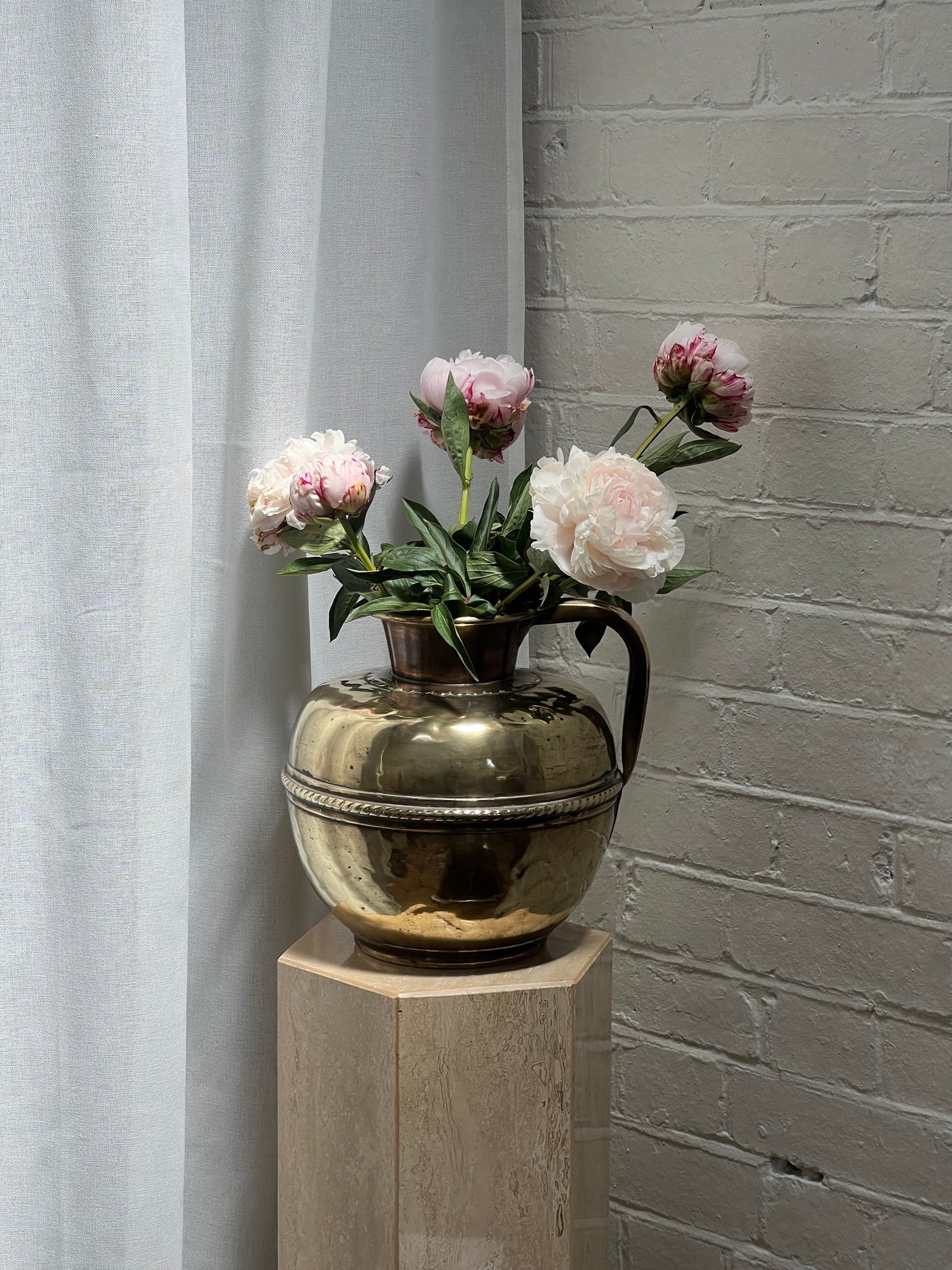 ANTIQUE FRENCH BRASS MILK JUG