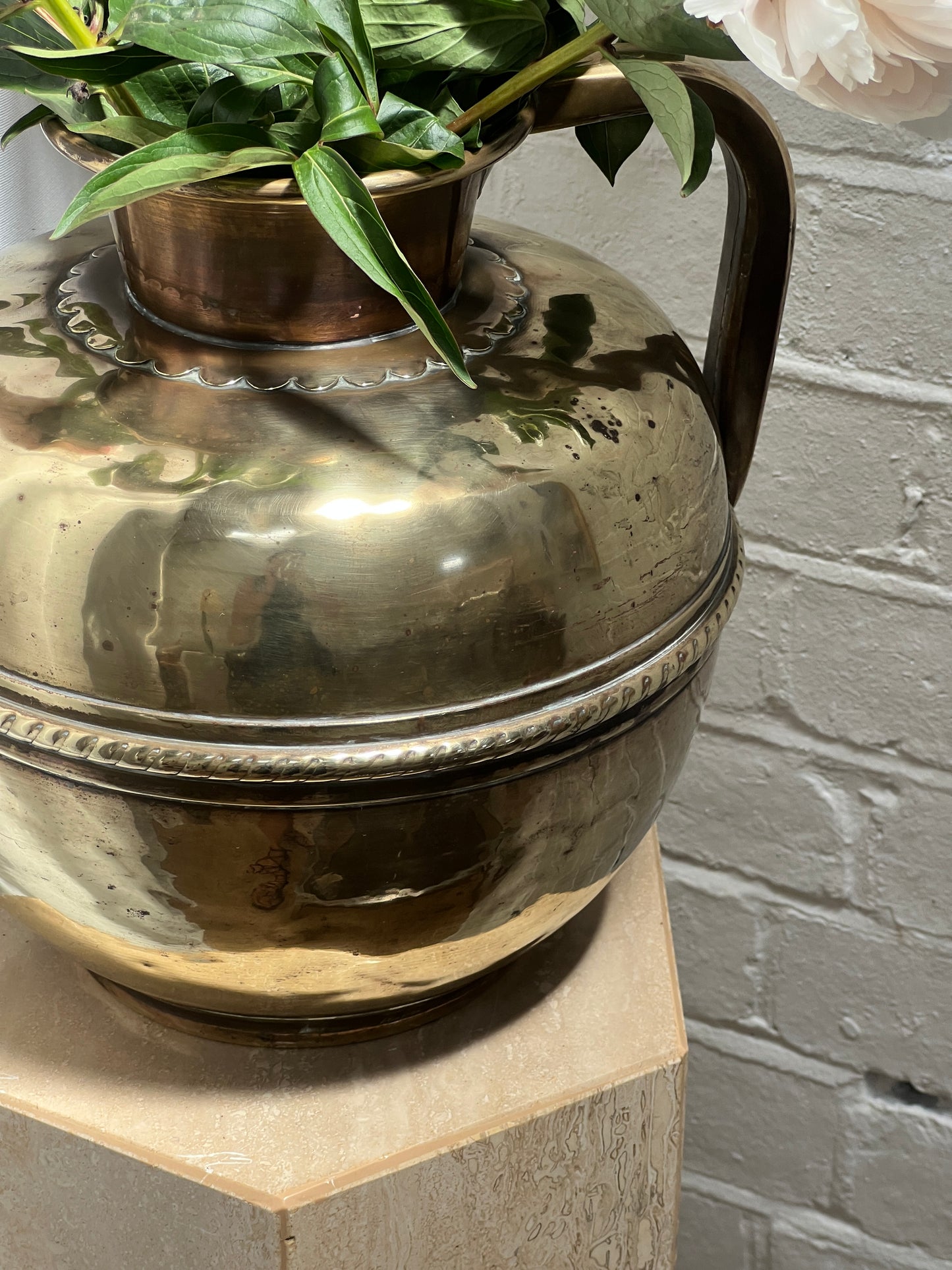 ANTIQUE FRENCH BRASS MILK JUG