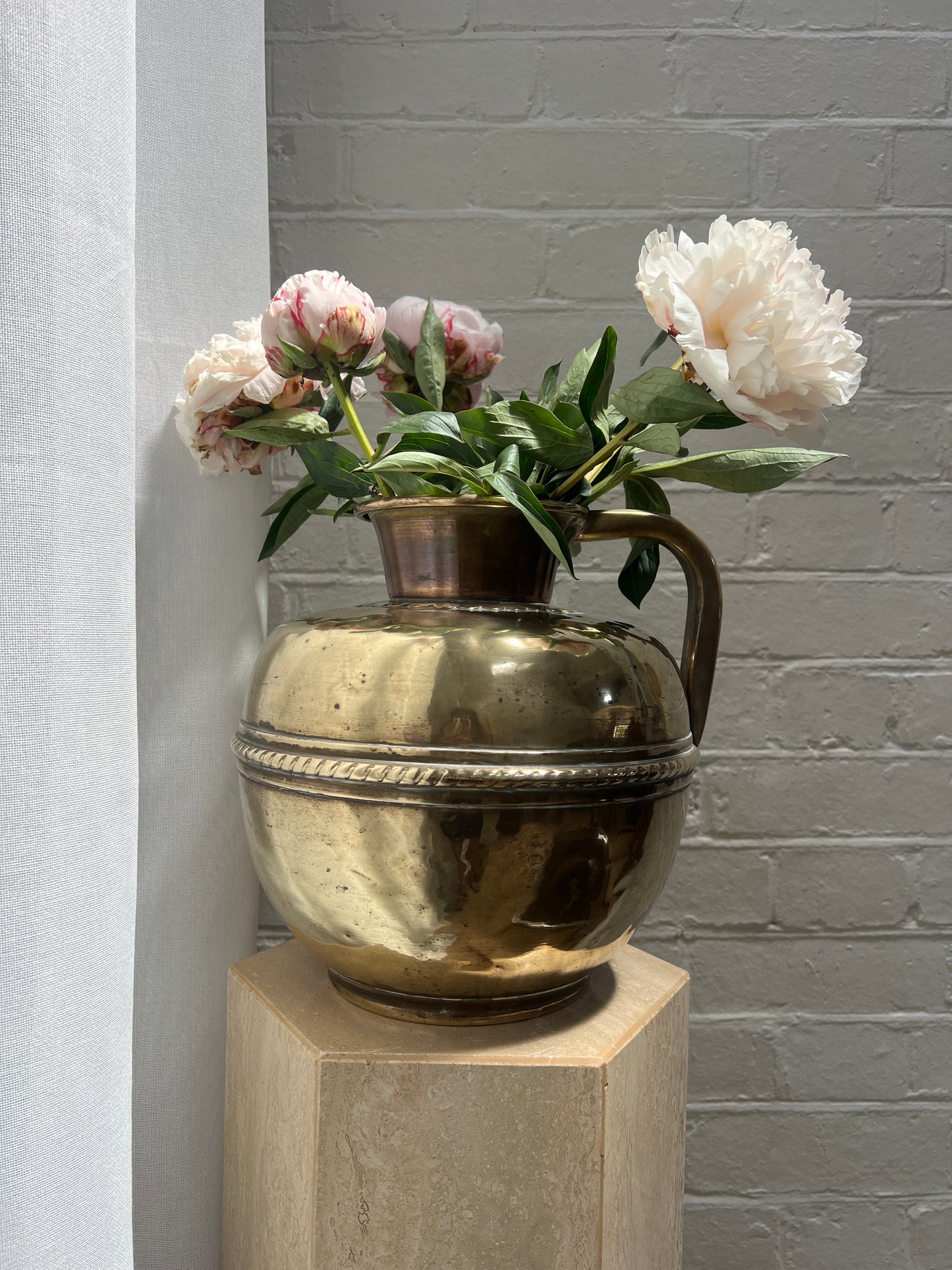 ANTIQUE FRENCH BRASS MILK JUG