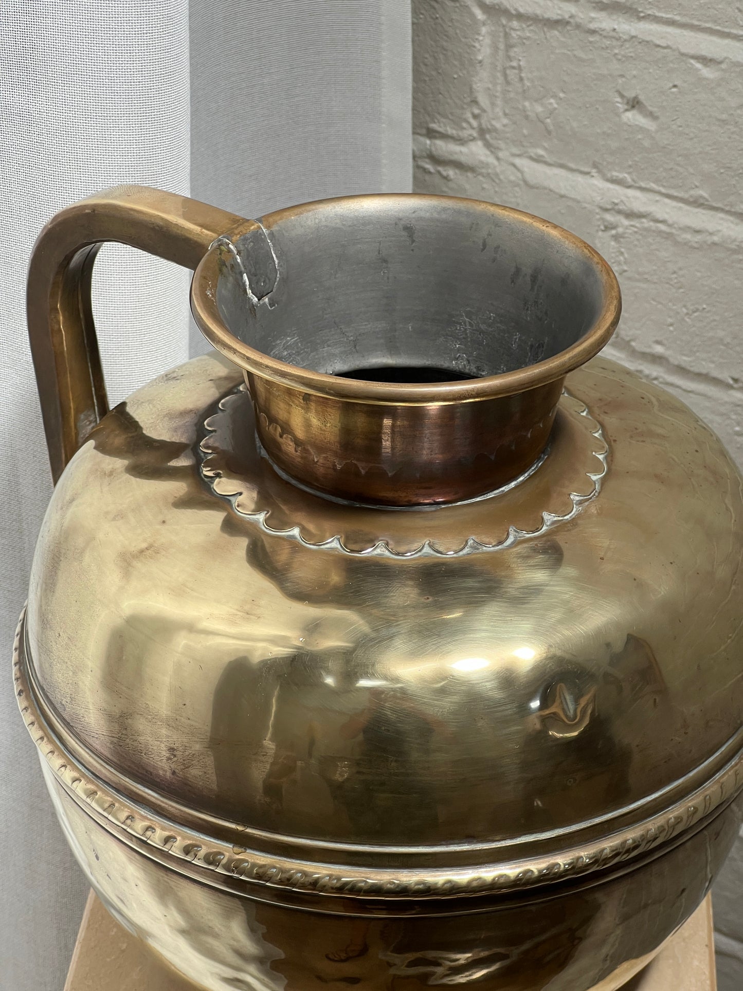 ANTIQUE FRENCH BRASS MILK JUG