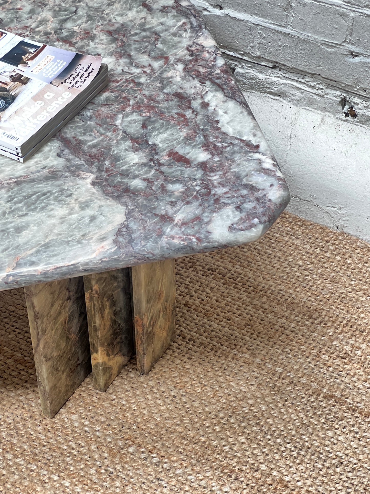 TEARDROP BLUE MARBLE COFFEE TABLE