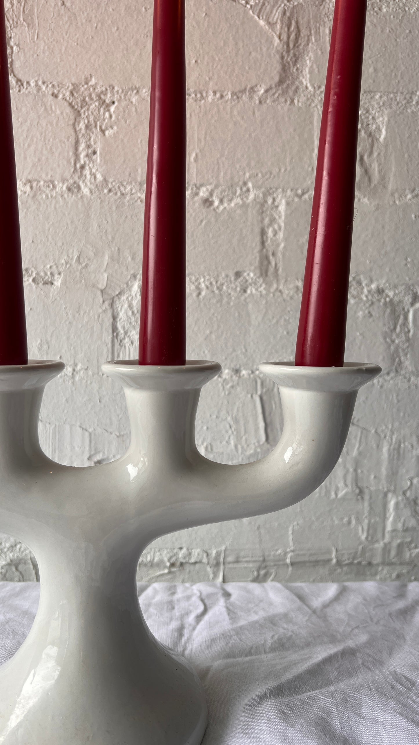 FOUR ARM CERAMIC CANDELABRA