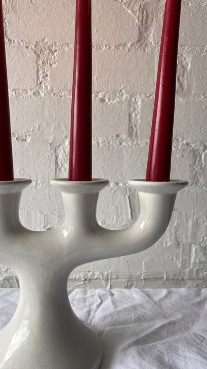 FOUR ARM CERAMIC CANDELABRA