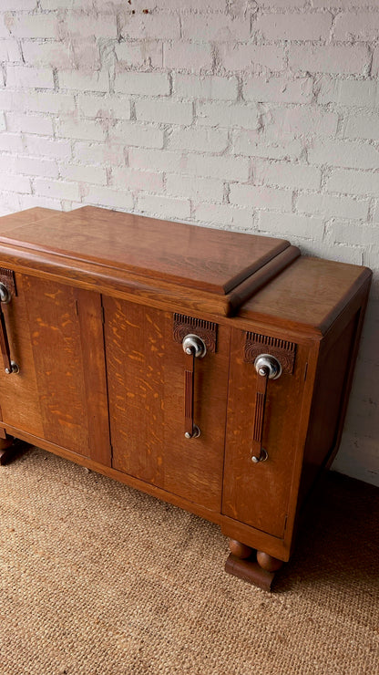 CHROME HANDLE ART DECO DRINKS SIDEBOARD