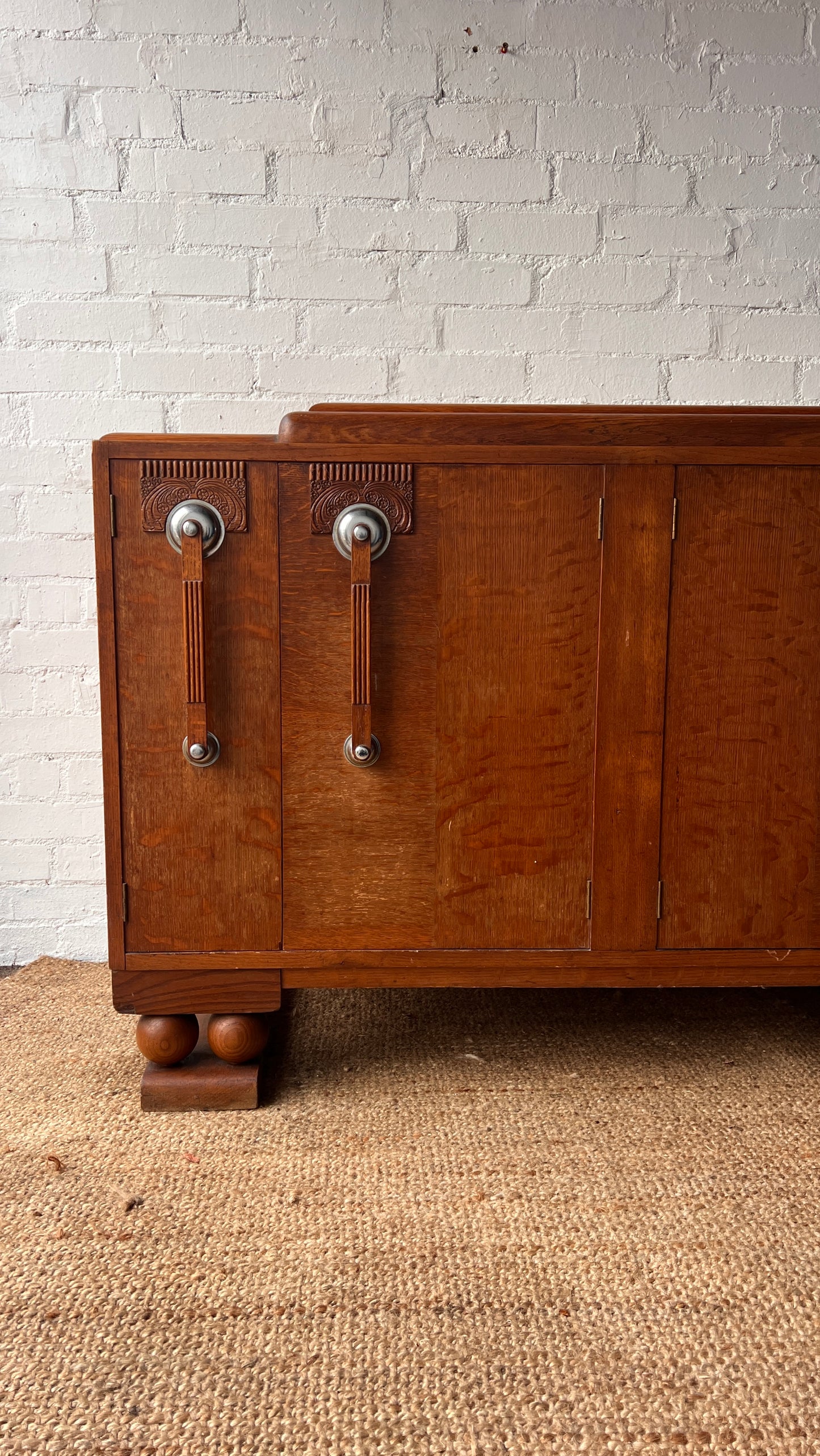 CHROME HANDLE ART DECO DRINKS SIDEBOARD