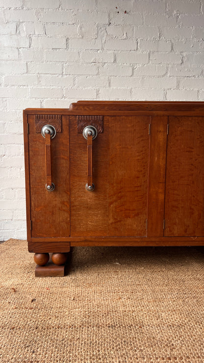 CHROME HANDLE ART DECO DRINKS SIDEBOARD
