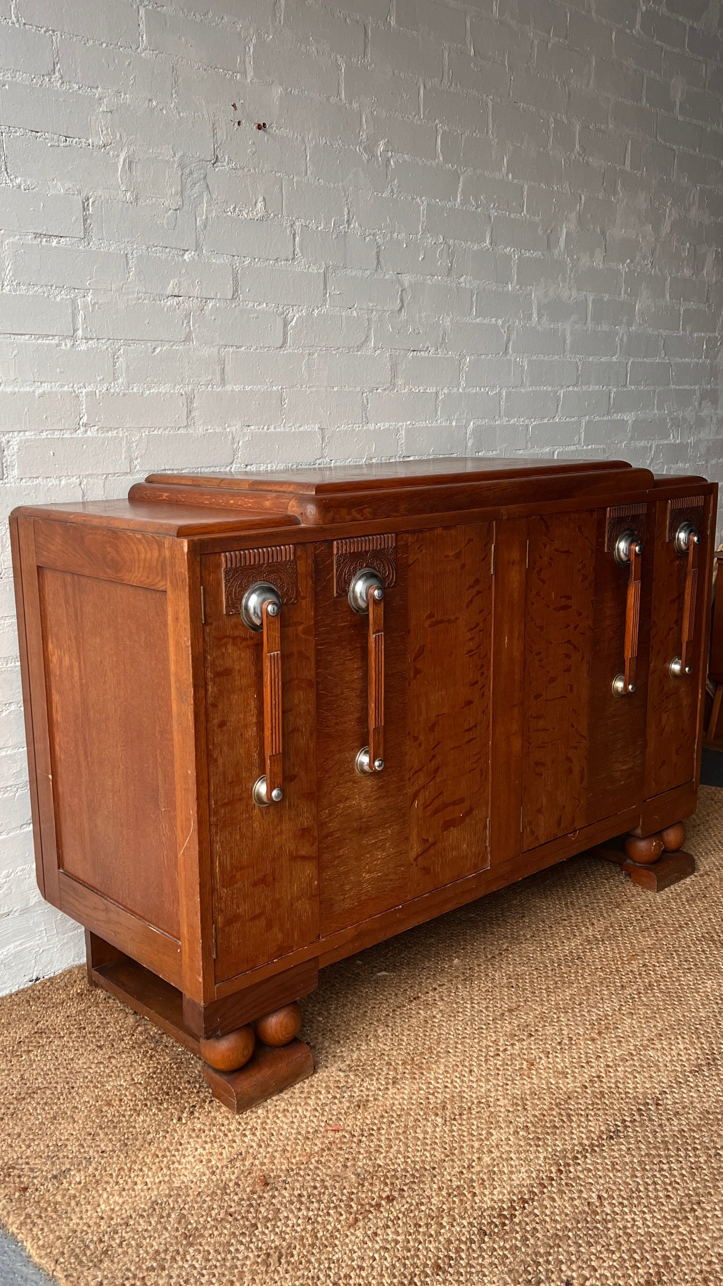CHROME HANDLE ART DECO DRINKS SIDEBOARD