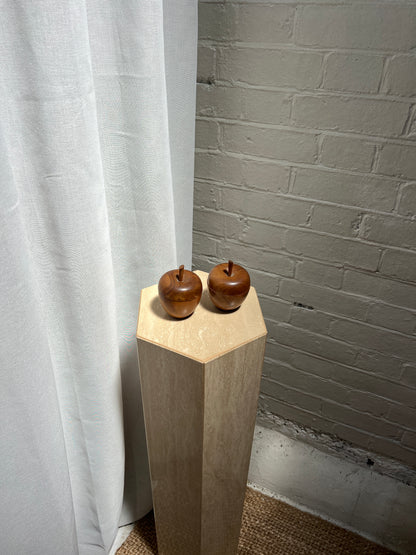 PAIR OF WOODEN APPLES