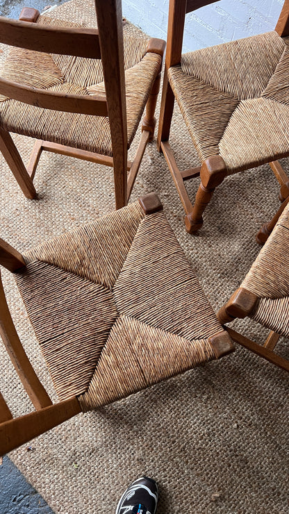 SET OF FOUR RUSH LADDER CHAIRS