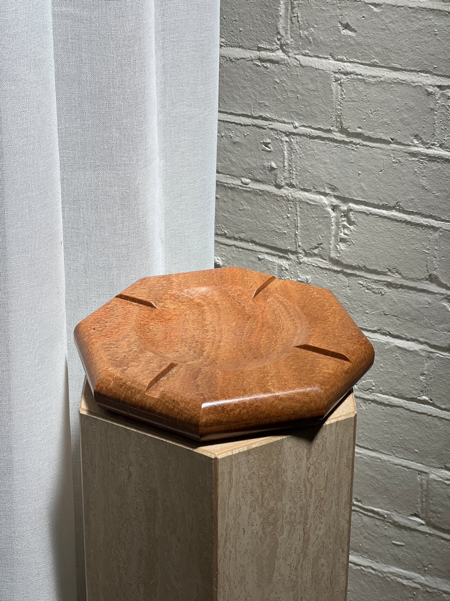 VINTAGE RED MARBLE ASHTRAY