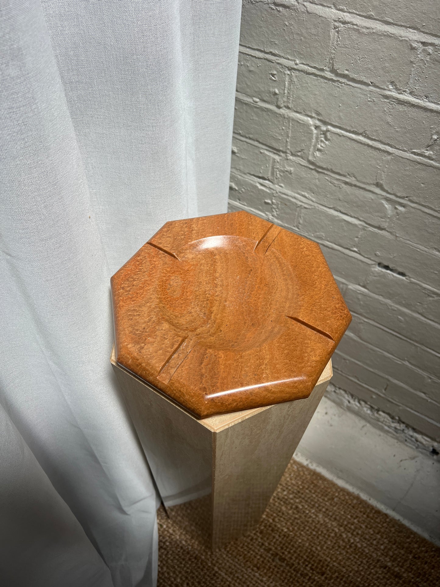 VINTAGE RED MARBLE ASHTRAY