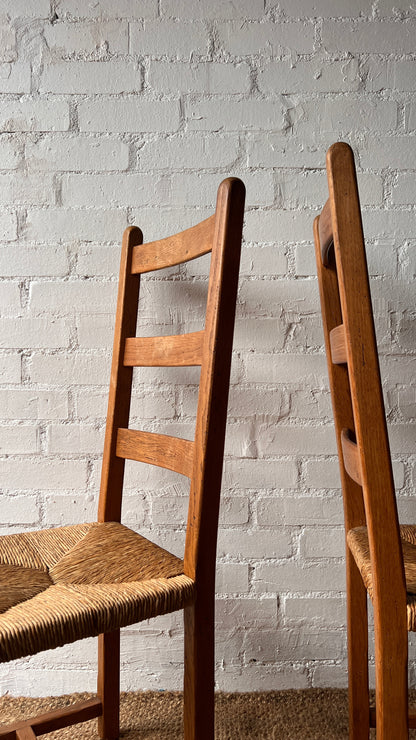 SET OF FOUR RUSH LADDER CHAIRS