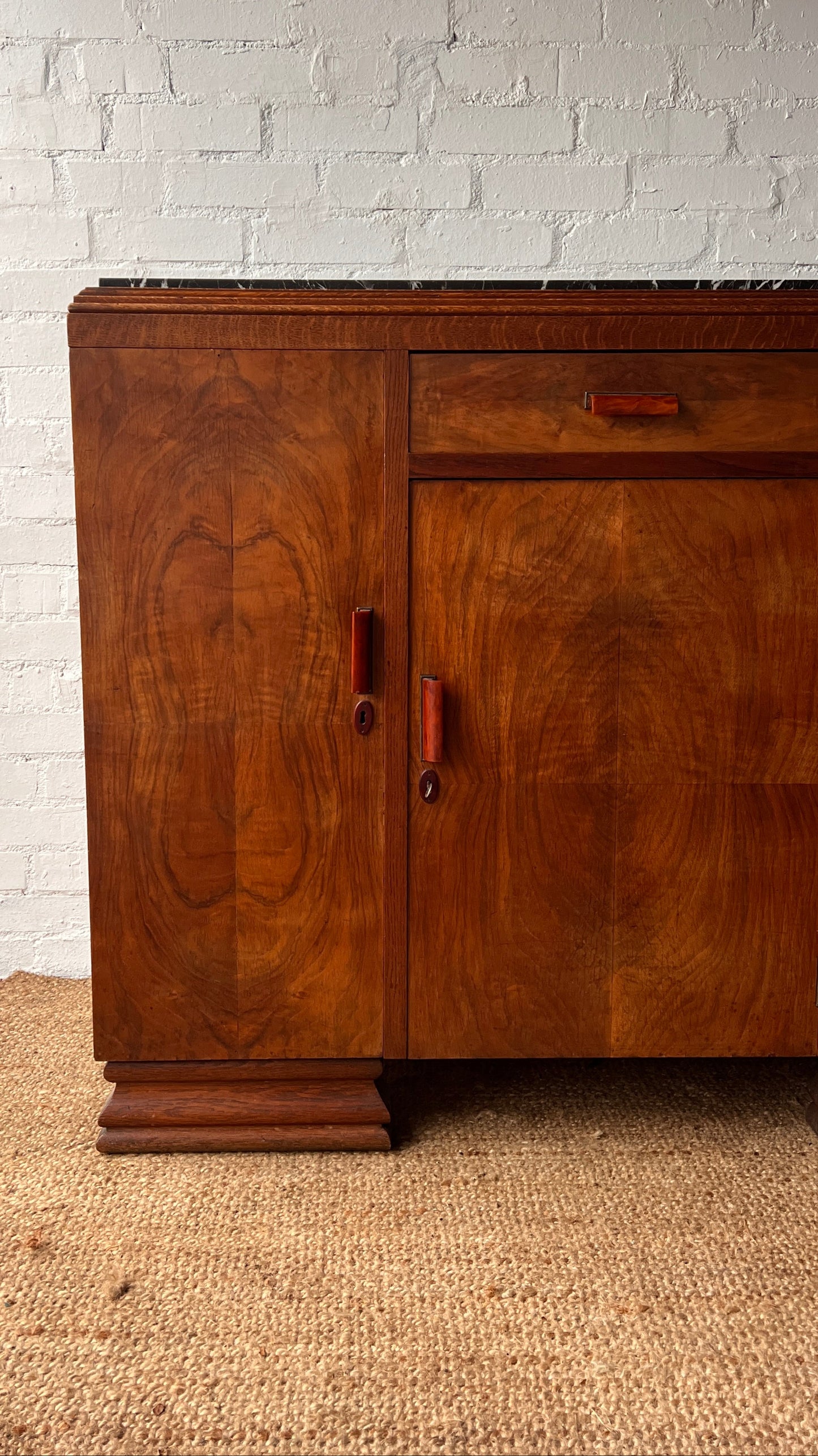 ANTIQUE ART DECO WALNUT SIDEBOARD