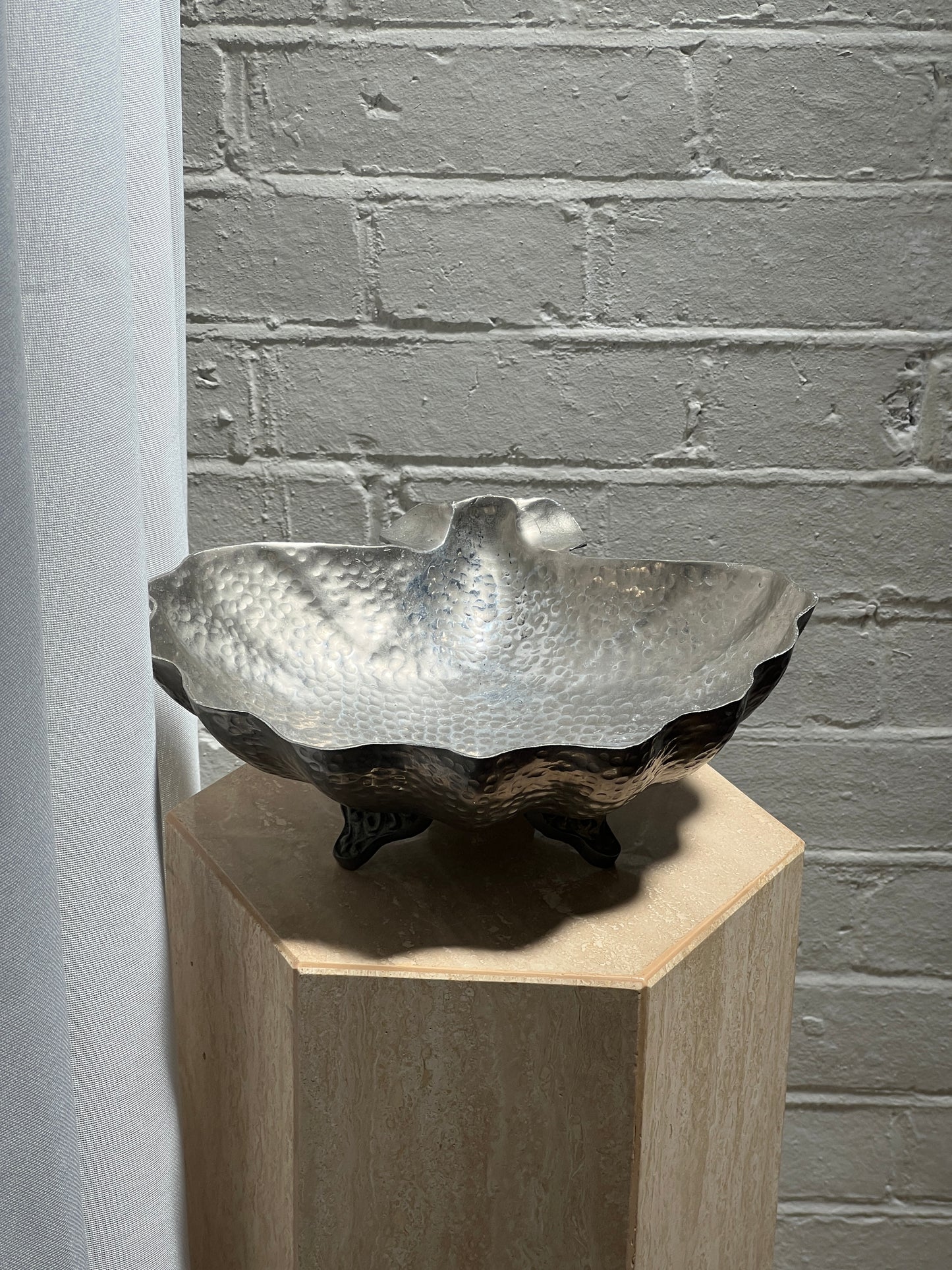 VINTAGE HAMMERED PEWTER SHELL
