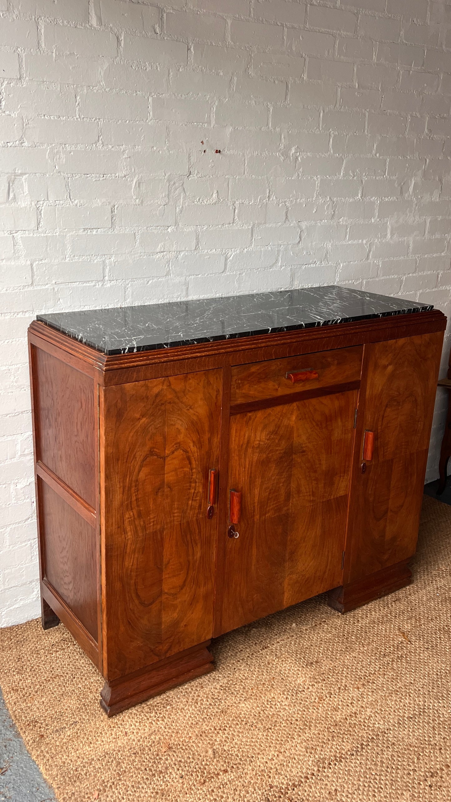 ANTIQUE ART DECO WALNUT SIDEBOARD