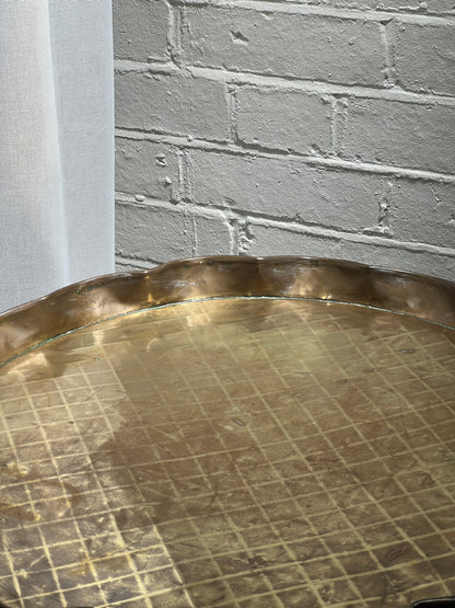 LARGE WAVY EDGE BRASS TRAY