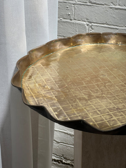 LARGE WAVY EDGE BRASS TRAY