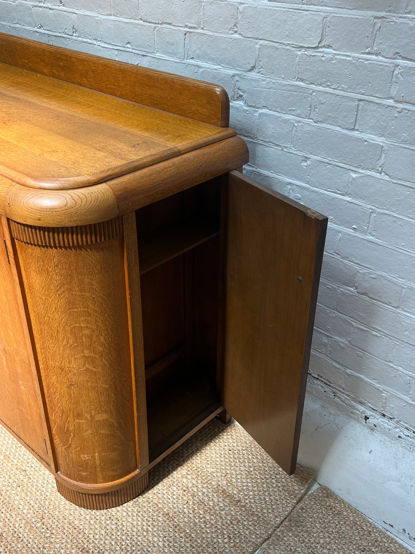 ENGLISH ART DECO OAK SIDEBOARD